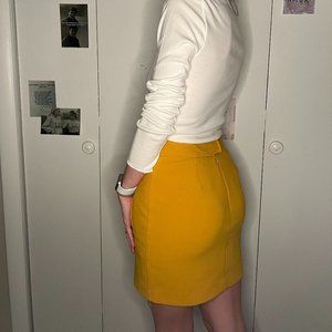 Yellow Wool Blend Pencil Skirt - Forever 21, X Small